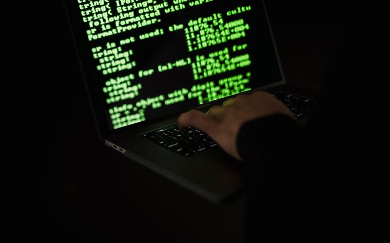Binary code across a dark display